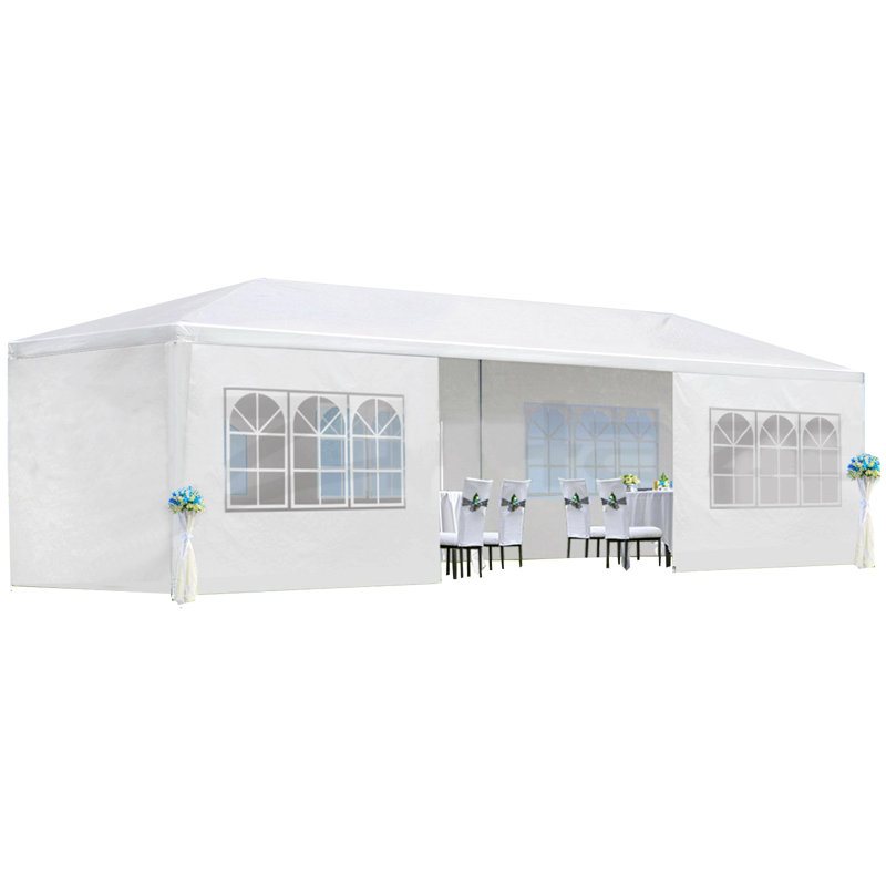 10X30' Wedding Party Canopy Tent Outdoor Gazebo With 8 Removable Sidewalls, White