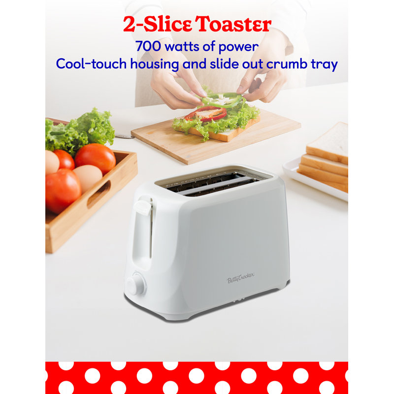 Betty Crocker 3-Piece Kitchen Appliances Set: 5-Cup Automatic Drip Coffee Maker, 1.7L Electric Kettle & 2-Slice Toaster