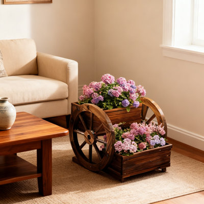 Boîte à fleurs en bois à 2 niveaux