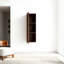 Armoire à linge murale de salle de bain à 1 porte avec tablettes en noyer Tobi