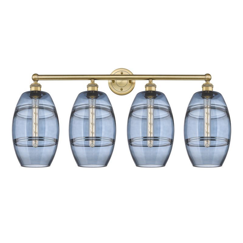 Dundrod 4 - Light Dimmable Vanity Light, Princess Blue, Brushed Brass