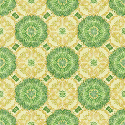 Carreau de mosaïque autocollant en vinyle à motif floral médaillon émeraude jardin 4 po x 4 po