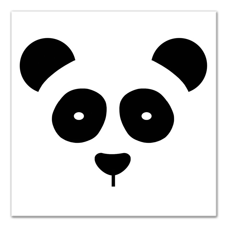 « panda visage », art ami Marko, Toile tendue, H 12 po x l 12 po x P 1,25 po