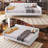 Elegant Linen Upholstered Daybed With Armrests - Versatile Sofa And Guest Bed Combo-1653488313-1653488312