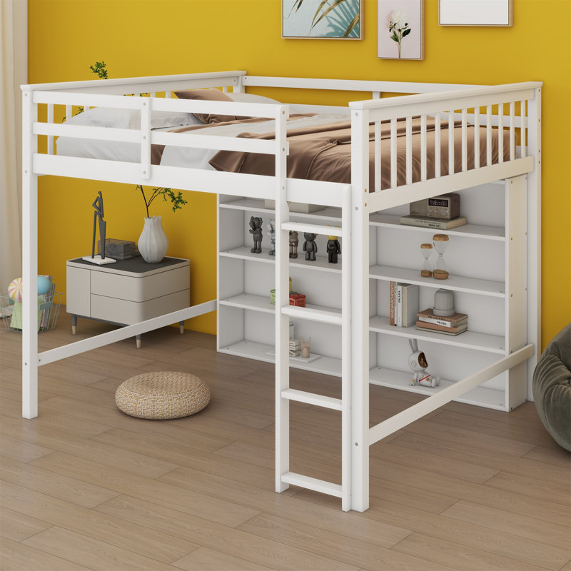 Jamesly Kids Full Loft Bed, White