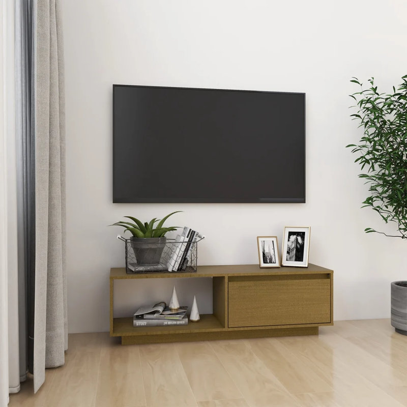 Gavon Unfinished TV Stand, Honey Brown
