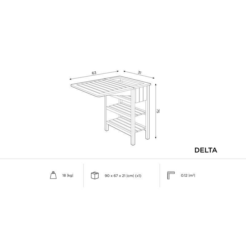 Rectangular 63Cm L Outdoor Side Table, White