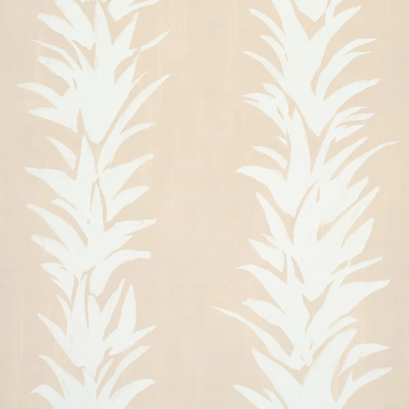 Schumacher x Backdrop White Lotus Wallpaper, Sand, Paper