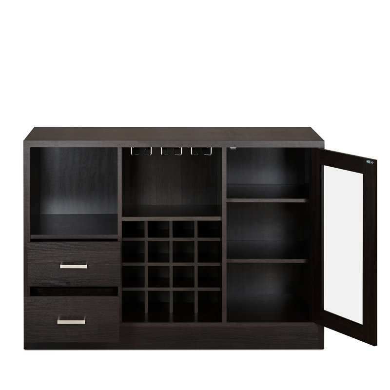 Armoire à vin Finish avec support en verre - Étagère de rangement pratique pour organiser votre collection sans effort