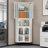 73" Corner Cabinet, Metal Storage Cabinet With Doors And Adjustable Shelves, Corner Organizer Stylish Space-Saving Storage For Entryway, Bathroom,Bedroom,Dining Room, Living Room, Office