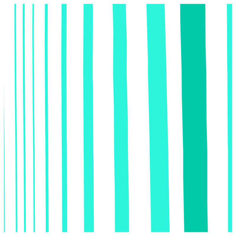 Coussins décoratifs à rayures verticales turquoise, 26 x 26 pouces
