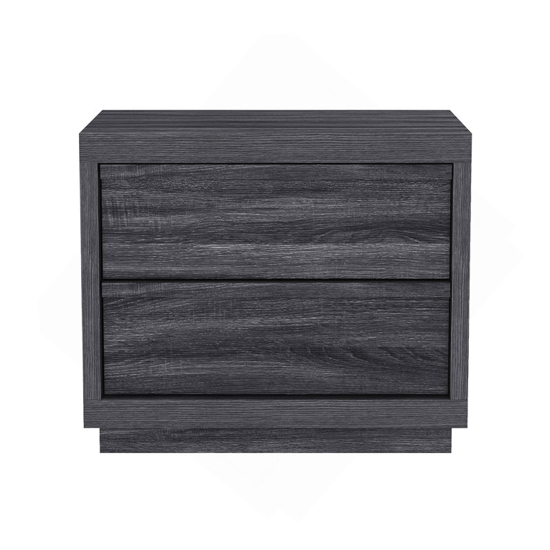 Table de chevet 2 tiroirs Navis, Gris anthracite