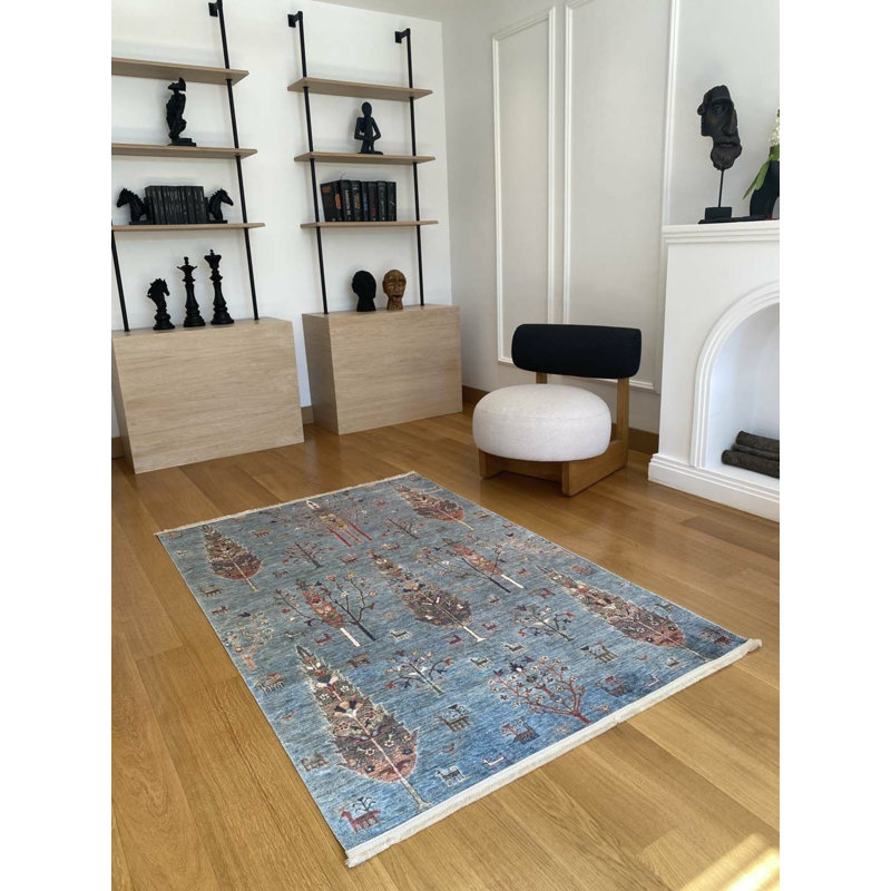 Tapis rectangulaire en coton Laneta avec envers antidérapant, Tapis de couloir 2 pi 7 po x 9 pi 10 po