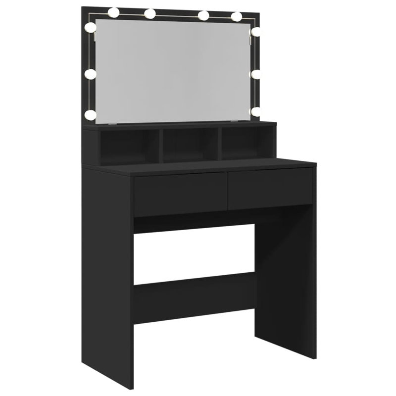 Dressing Table with Mirror, Black