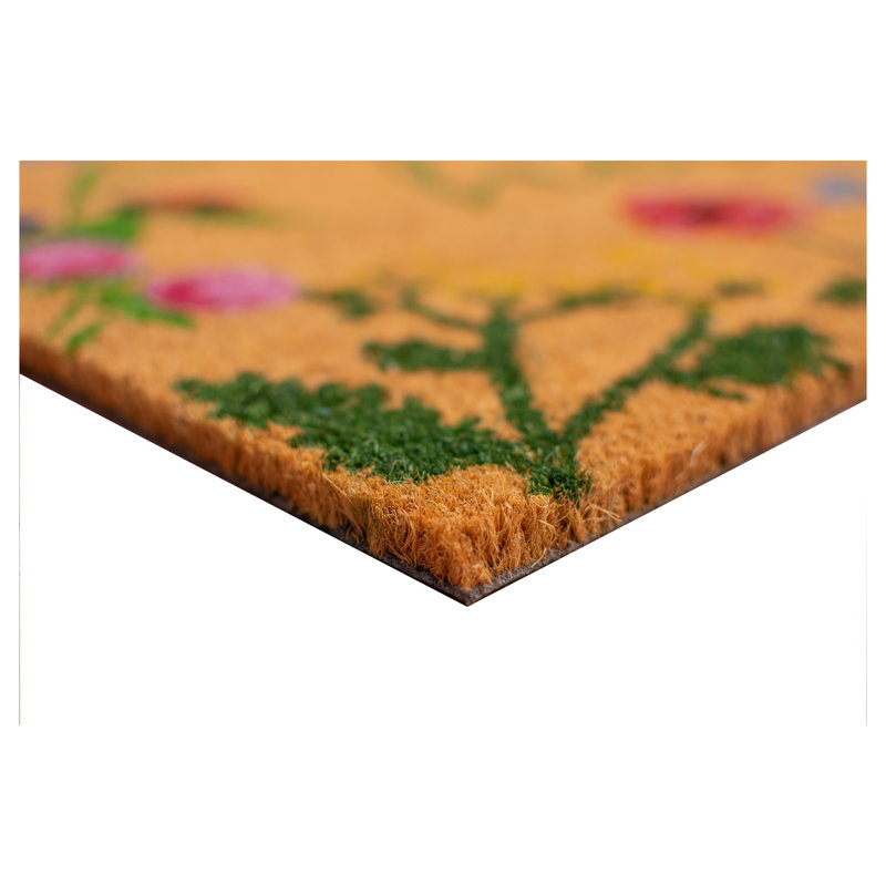 Tapis d'extérieur antidérapant à motif floral Hello Mendelson, L 17 po x L 29 po