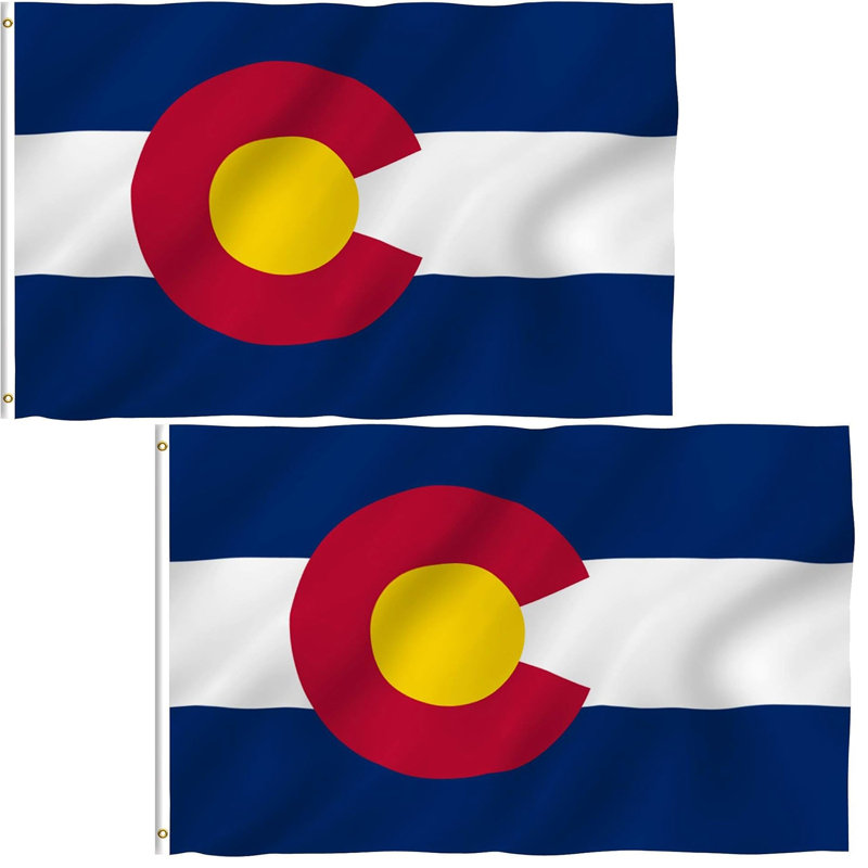 Drapeau en polyester 3 pi x 5 pi Anley Fly Breeze - Colorado CO avec œillets en laiton 3 x 5 pi