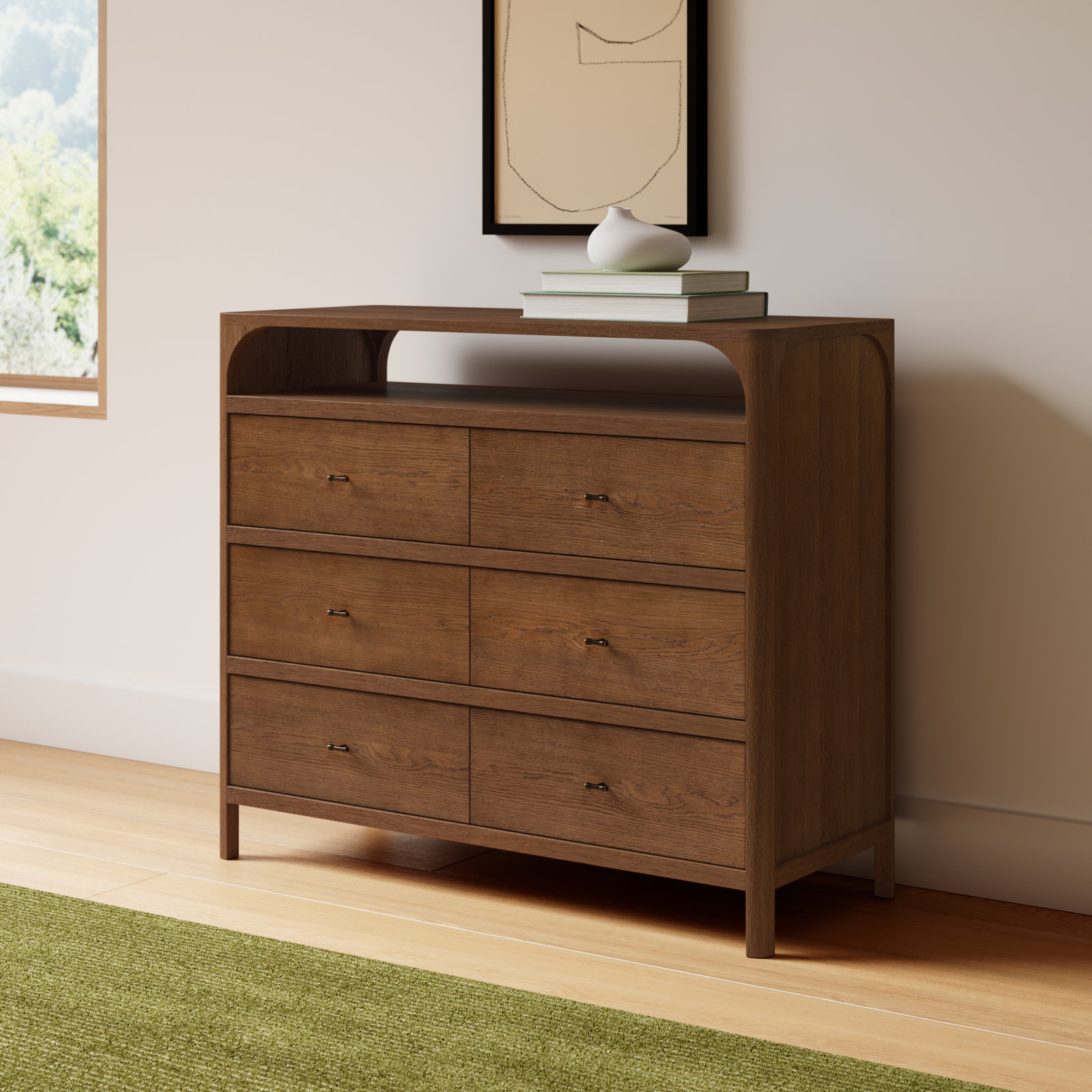 Kaela 6 - Drawer Dresser, Walnut