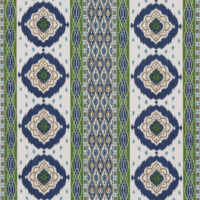 Caspian Crosby Cotton Blend Fabric, Blue/Green