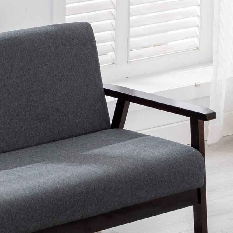 Causeuse, Noir mat, Gris foncé