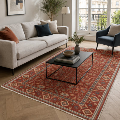 Geometric Cotton and Chenille Flatweave Area Rug