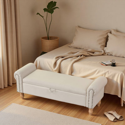 Banc de rangement avec repose-pieds