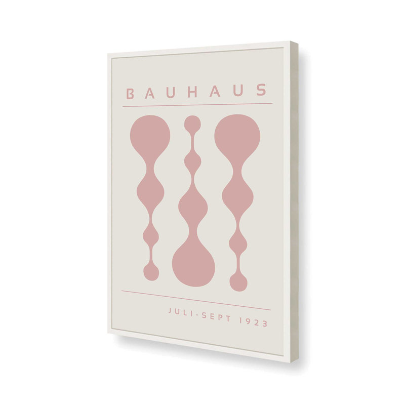 «Pink Retro Bauhaus», affiche I dans un cadre, Blanc opaque, H 21 po x l 17 po