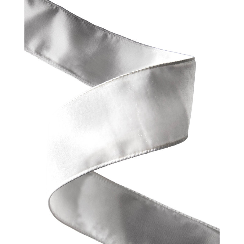 910cm Solid Colour Velvet Ribbon, Silver