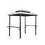 Pavillon de jardin 8 '6' en aluminium avec structure stable, double toit et 2 tablettes de couverts pratiques - brun 6 ', métal, pour poste de travail extérieur