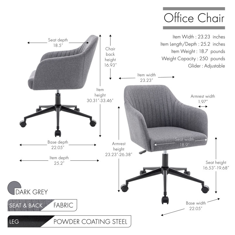 Fahid Task Chair, Dark Grey