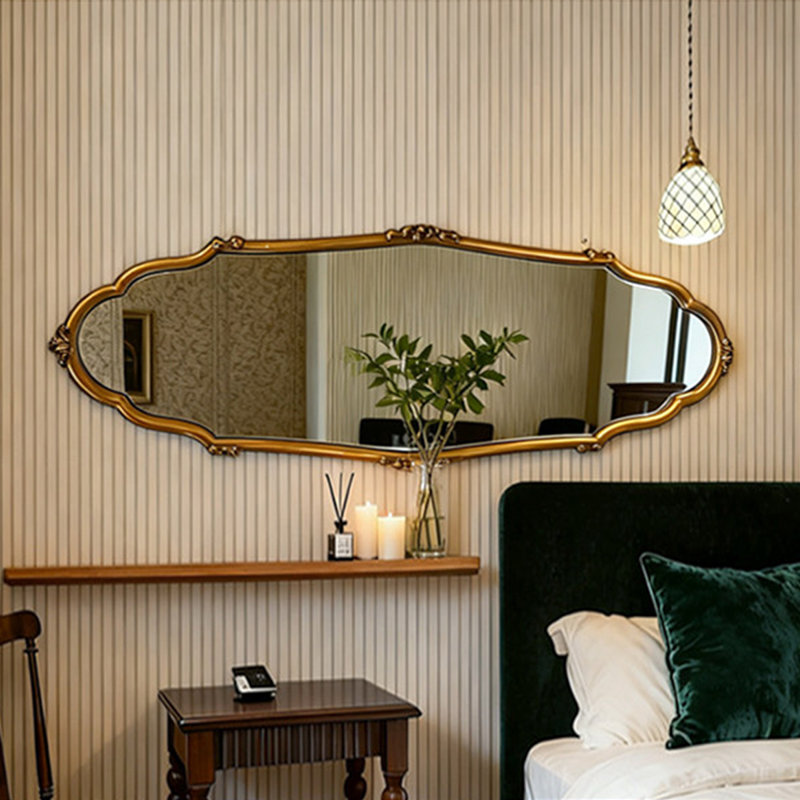 Miroir mural ovale en bois fabriqué, 70.87"H*31.50"L