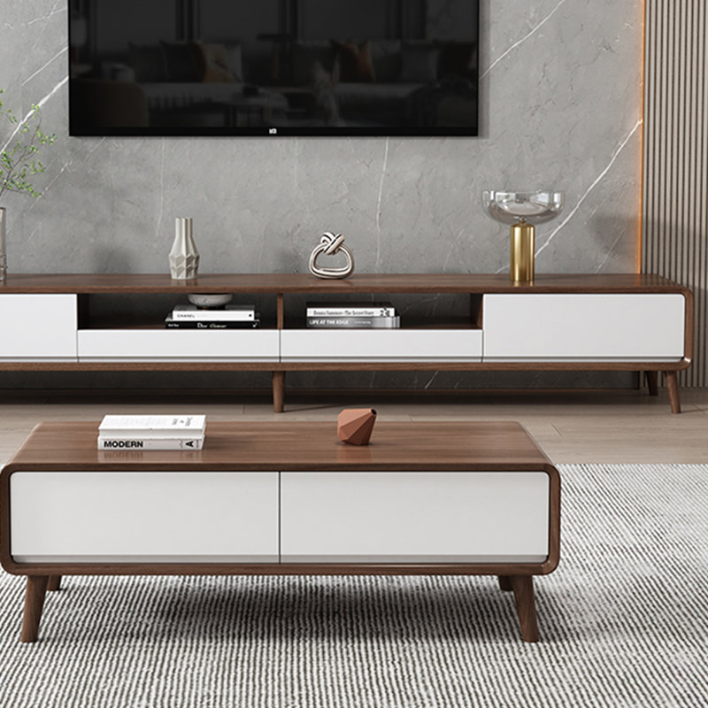 Nordic Simple Style Wood Coffee Table, White, 16.93" H x 51.18" L x 27.56" W