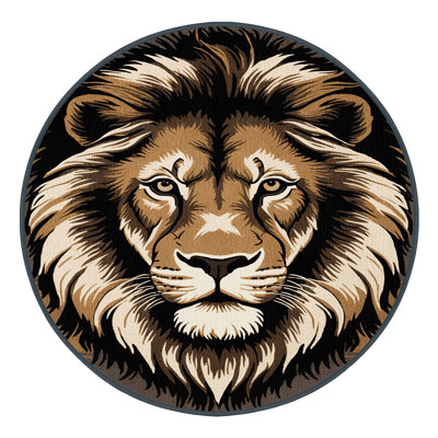 Washable Bush Lion Big Cats Area Rug