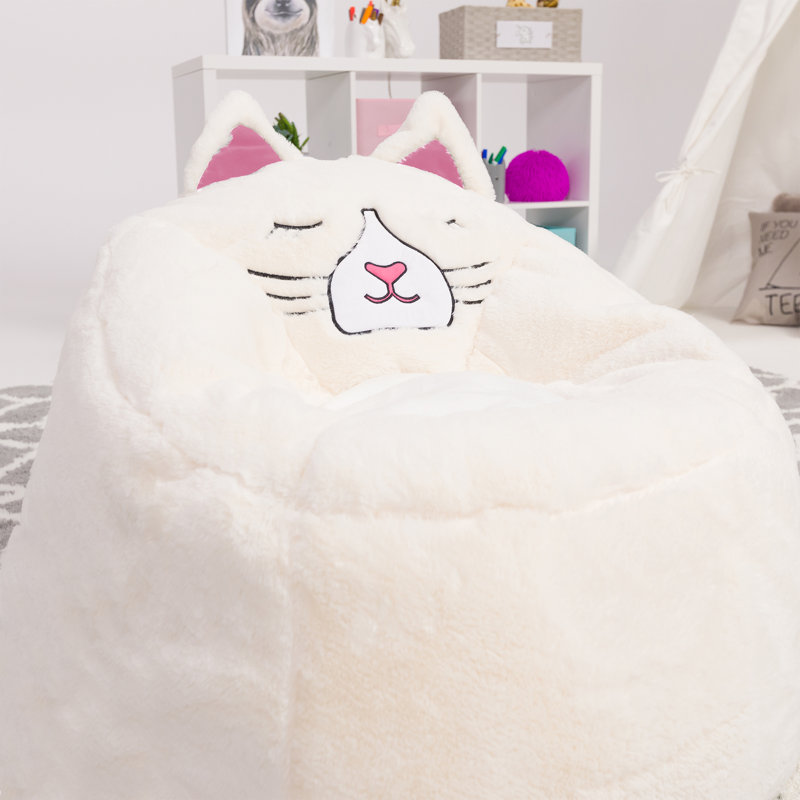 Fauteuil à billes Animal, Chat blanc