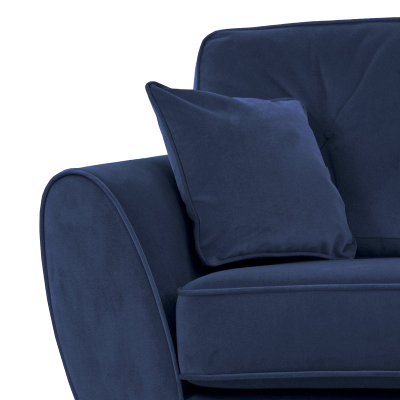 Rafe Scandi Style Velvet Armchair, Navy Velvet