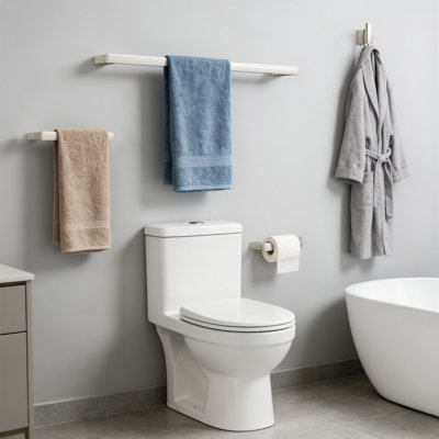 4 - Pieces Towel Racks For Bathroom, Stainless Steel Nickel Bathroom Accessories, Bath Towel Bar Set