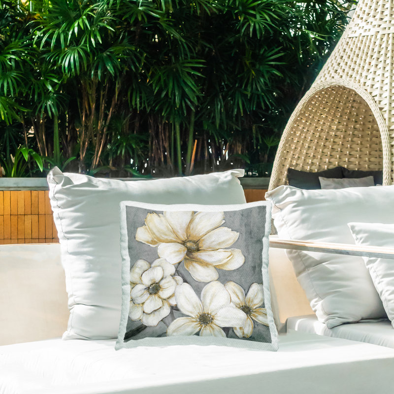Coussin d'extérieur White Garden Glow Buds
