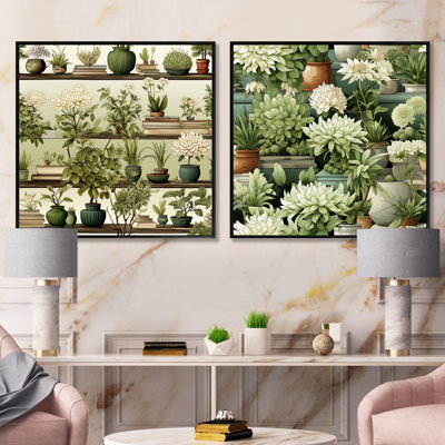 Karsyn - Ensemble de 2 collages carrés floral et botanique