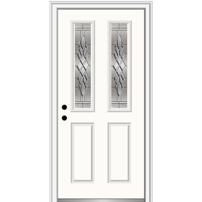 Grace Painted Both Sides Different 2-1/2 Lite 2-Panel Fiberglass Prehung Front Entry Door on 6-9/16"" Frame -  Verona Home Design, ZZ3667657R