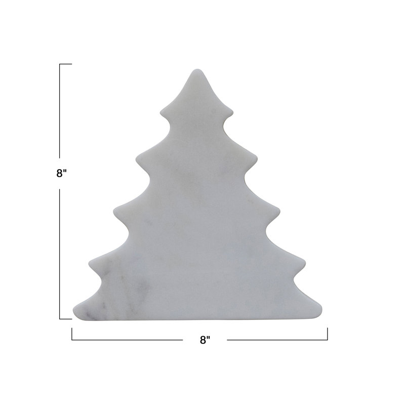 White Marble Tree Shaped Trivet Board