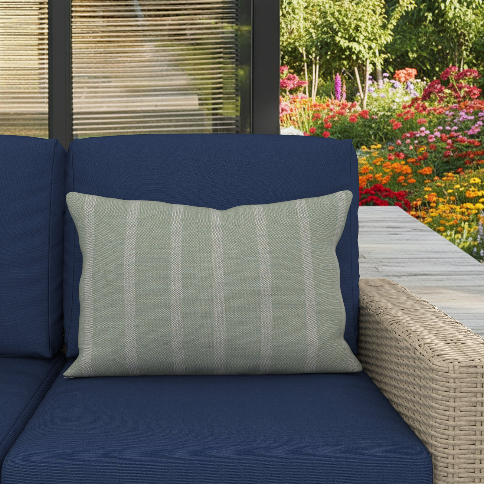 Lani Outdoor/Indoor Kidney Pillow, Unwind Rainwashed