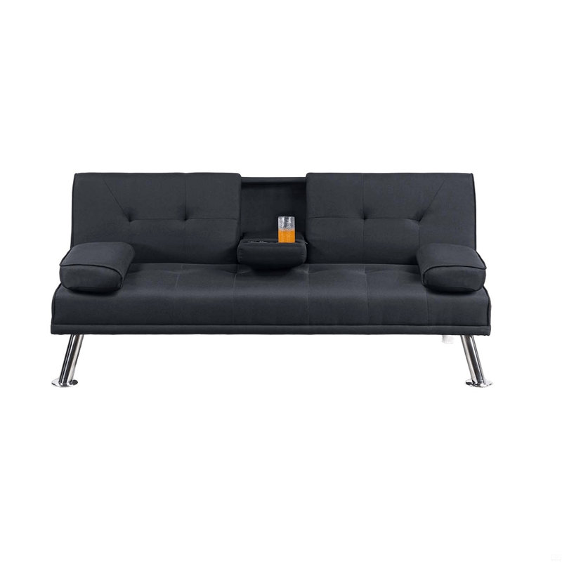 Canapé ajustable en lin 1pc, Noir