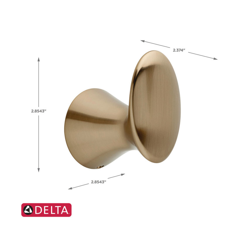 Lahara Single Towel Hook Bath Hardware Accessory, Brilliance Champagne Bronze