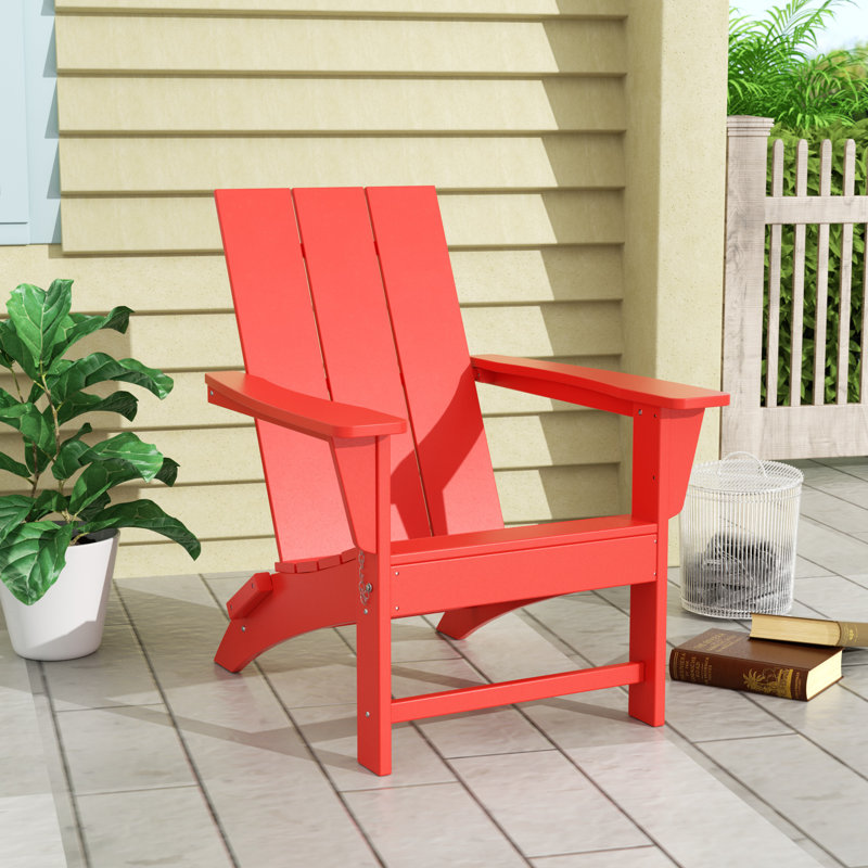 Chaise Adirondack pliante en plastique PEHD Joubert, Rouge