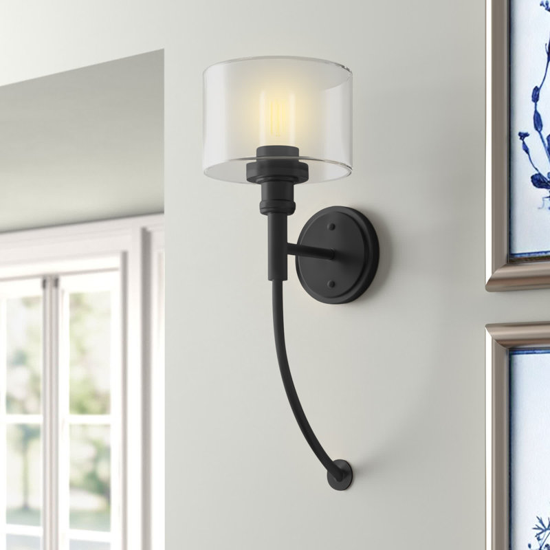 Romo Armed Sconce, Black