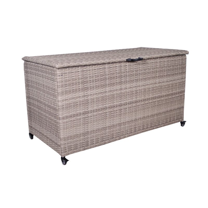 Royalcraft Storage 120cm W 510L Wicker Deck Box with Wheels, Beige
