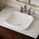 Los Flexi Semi Recessed Vessel Sink, Rectangular Ceramic Drop In Bathroom Sink with Pop-up Drain