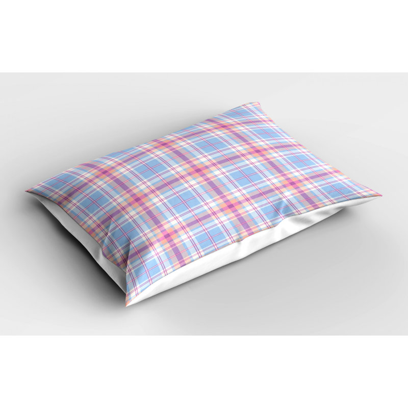 Classical Polyester Plaid Sham Set, King