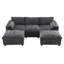 Canapé modulaire 86,5 po en forme de U avec poches de rangement et 2 repose-pieds mobiles, canapé en nuage de chenille 5 places-205142935