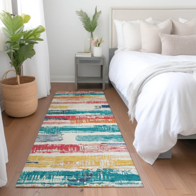 Machine Washable Indoor/Outdoor Cinead ACN1665 Ivory Rug