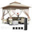 3.3 × 3.3 m One-Touch Pop-Up Canopy Tent with Extended Eaves, Mesh Panels, Waterproof Sealed Seams, Wheeled Carry Bag & Sandbags –-126428500